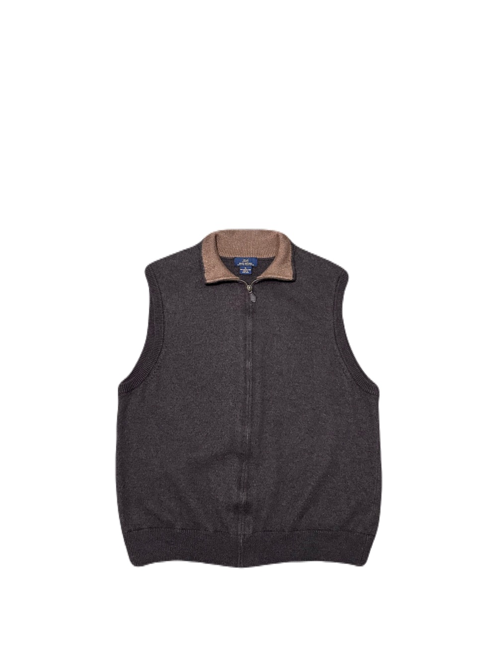 Brooks Brothers Vest Men’s XL Extra Fine Italian Merino Wool Full Zip Brown